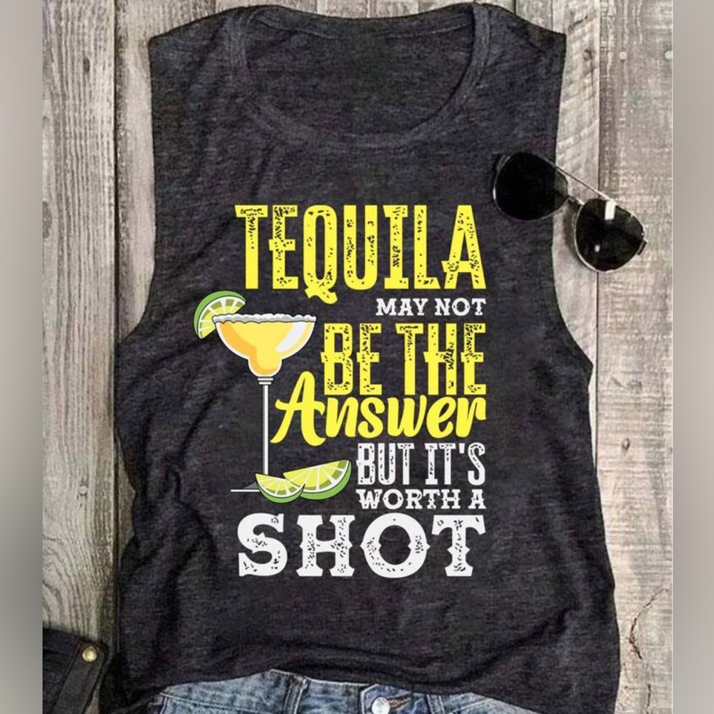 SHEIN Charcoal Muscle Tee with Yellow & White Graphic